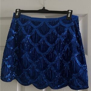 Blue Sequin Women's Skirt